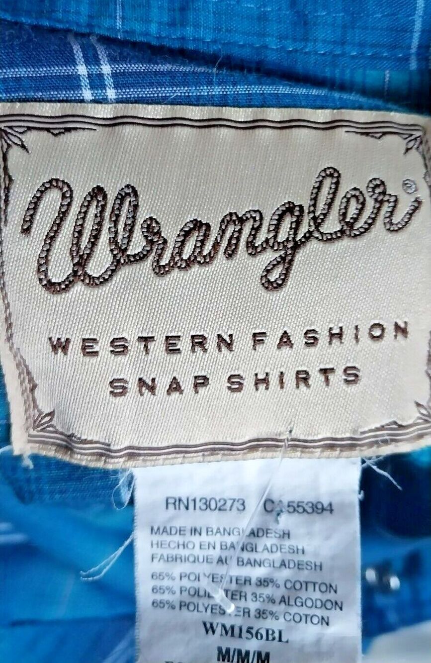 Wrangler Mens Set of 2 Western Cowboy Long Sleeve Button Down Shirt Medium - Picture 5 of 10